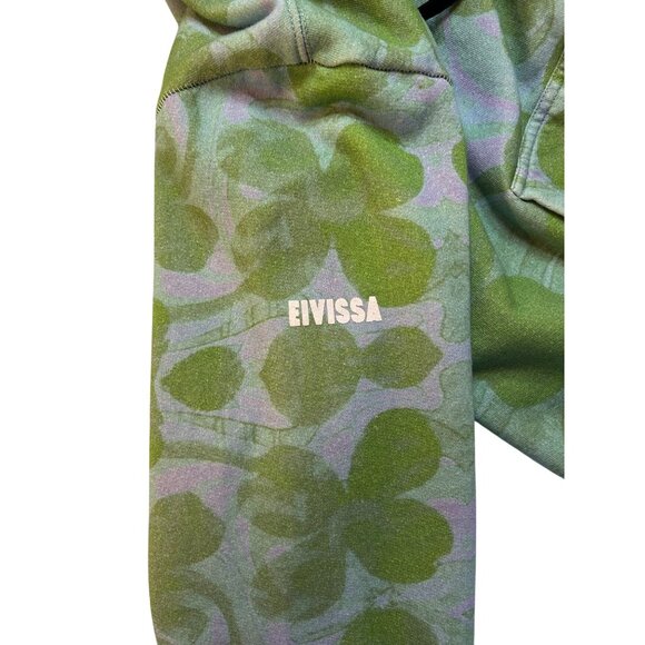 EIVISSA KOBF-PACHA Womens Green & Purple Cloverleaf Hoodie Sweatshirt Size Small - Picture 6 of 9